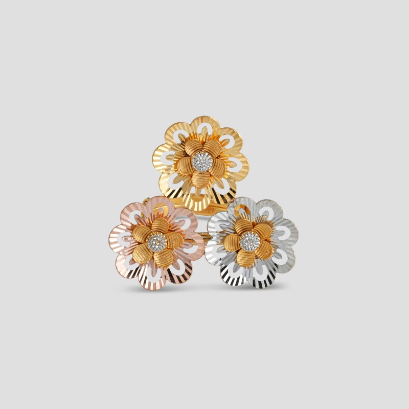 Three Flower Fancy Ring