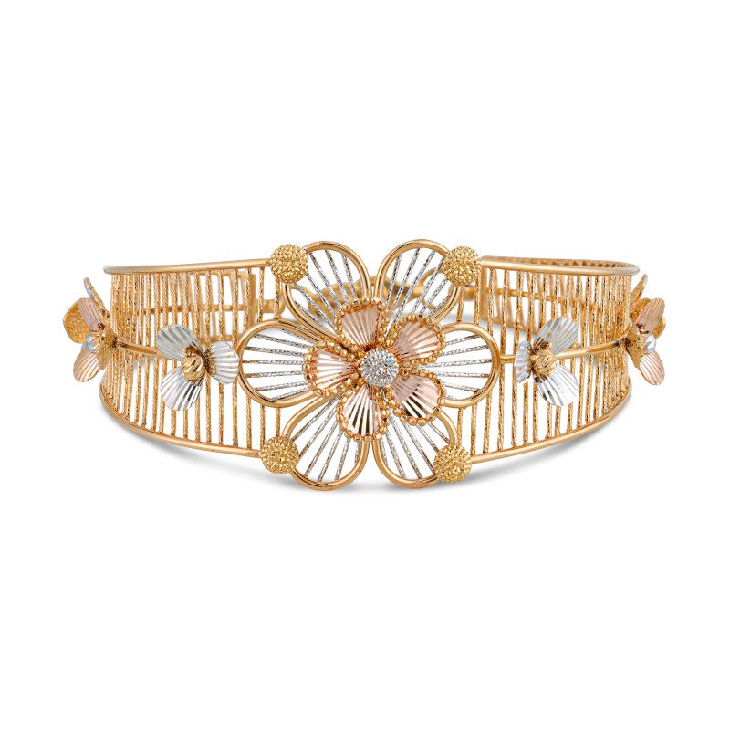 Fancy Flower Cuff Style Bracelt